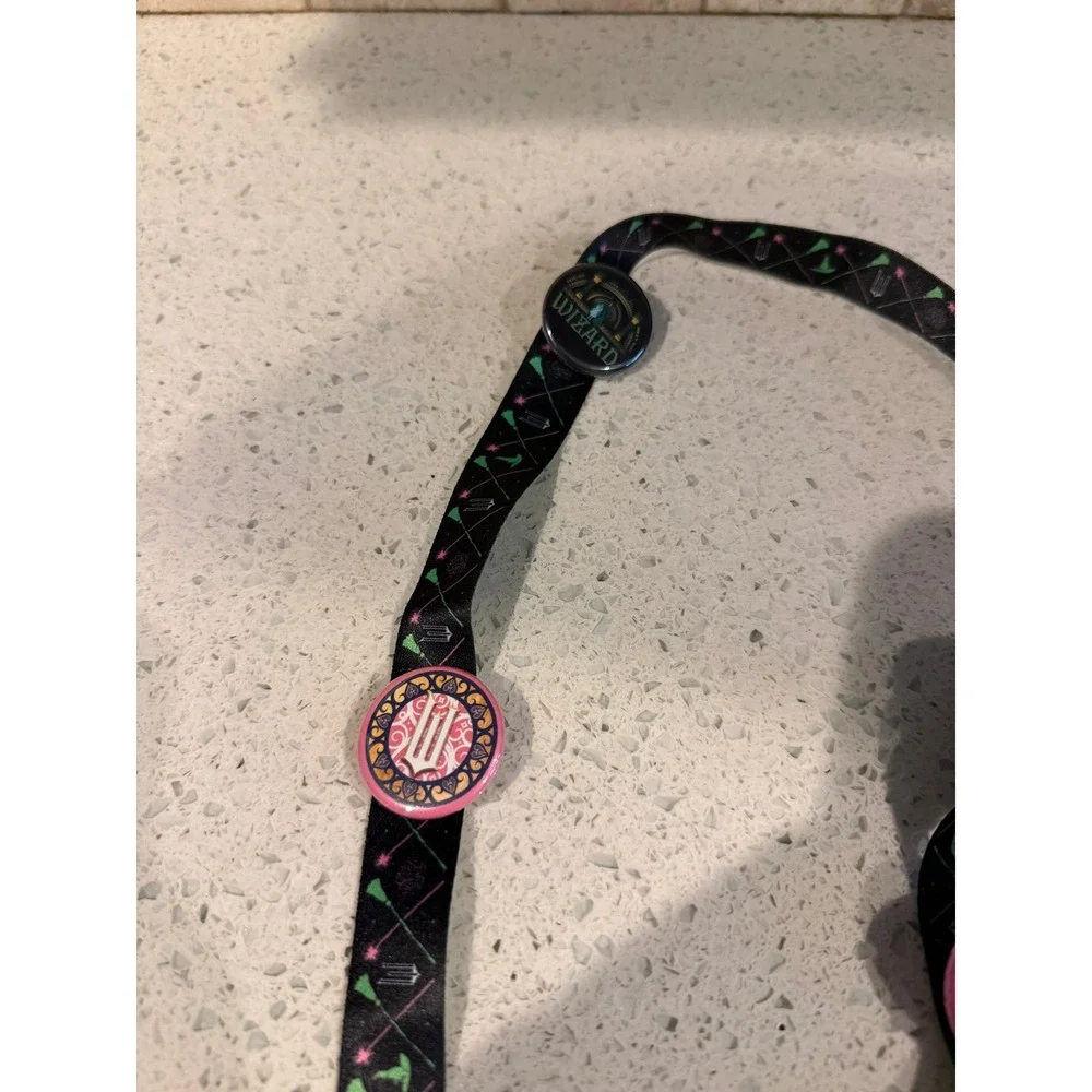 Official Universal Wicked Movie Lanyard ID Holder & 4-Character Trading Pin Set